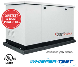16 kW Aluminum Corrosion Resistant Whisper Test Quietsource Generator from Generac Guardian
