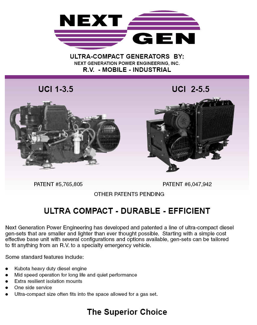 LTRA-COMPACT GENERATORS R.V. - MOBILE - INDUSTRIAL Nextgen