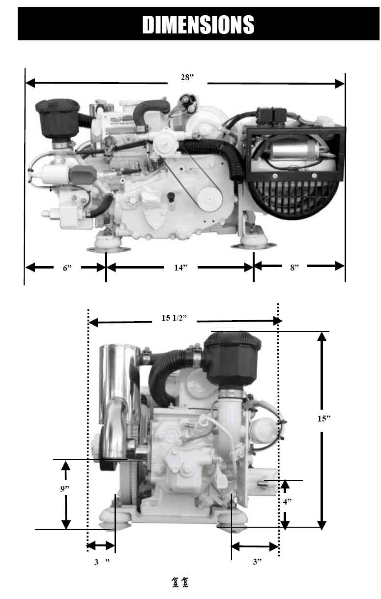 Nextgen Marine Generator Dimensions 3.5 kW